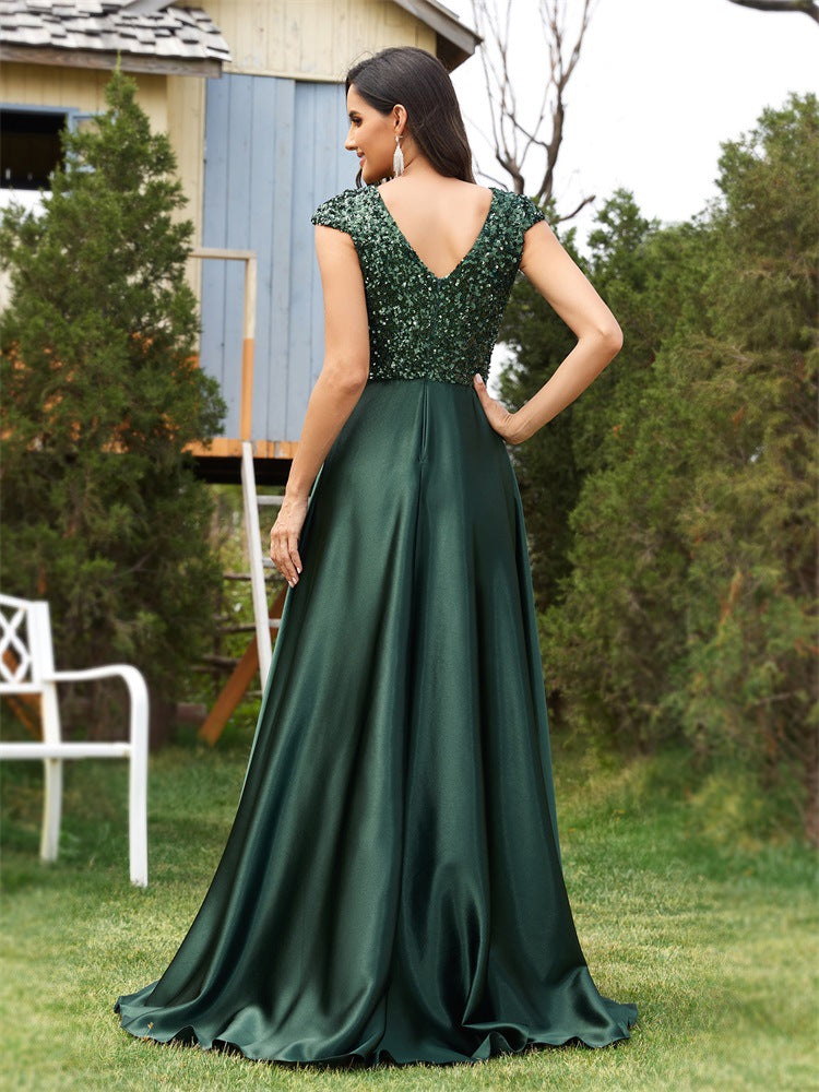 Women's new style party long sequined banquet evening dress