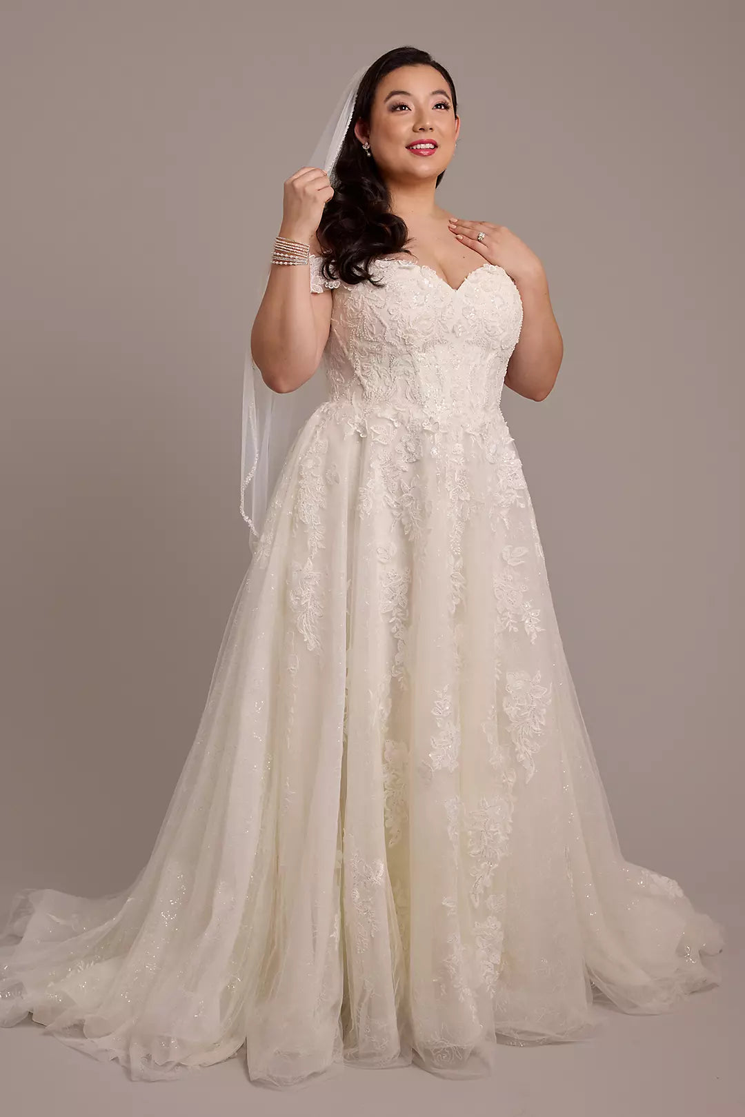 One Shoulder Light Wedding Bridal 2025 New French Satin Gowns Main Veil Premium Texture Outdoor Veil