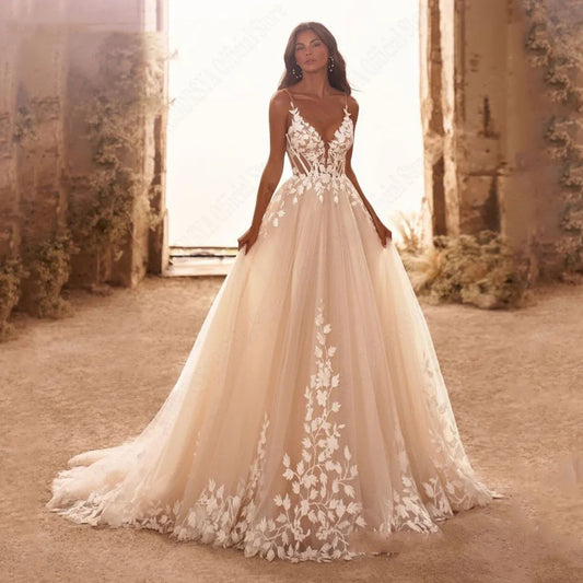 Strapless Bridal Wedding Dress Outdoor Church Wedding Trailing Wedding Dress