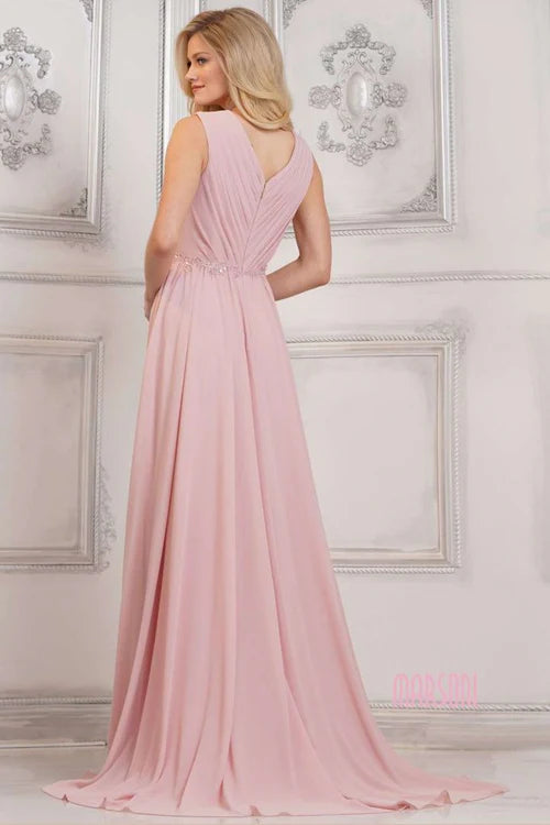 Slate Blue V-Neck Chiffon A-Line Dress Expertly Designed For Female With High-Quality Chiffon